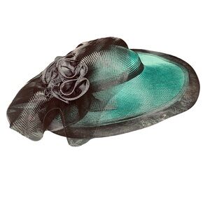 Sonni San Francisco Turquoise & Black Wide Brim Hat
